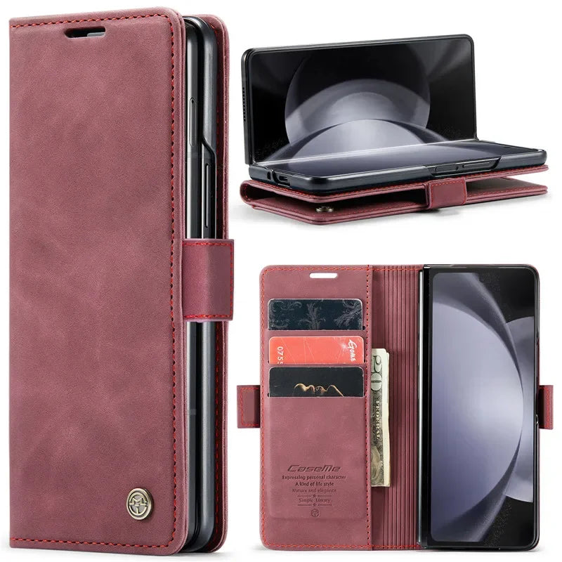 Leather Wallet Card Slot Phone Case for Samsung