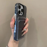 Luxury 2in1 Card Bag Candy Phone Case For iPhone