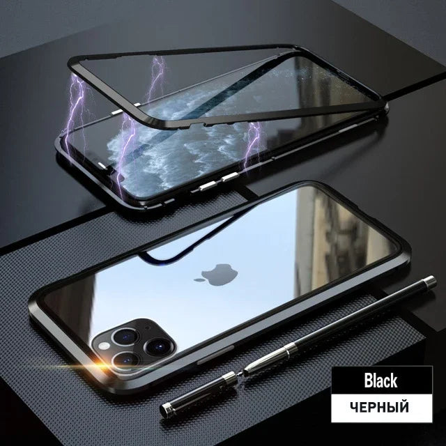 Double-Sided Glass 360°Full Protection Metal Case For IPhone