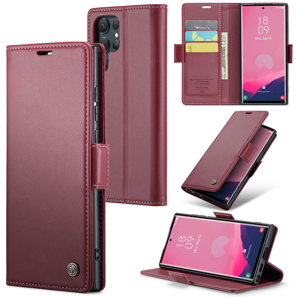 Luxury Business Leather Wallet Flip Case for Samsung