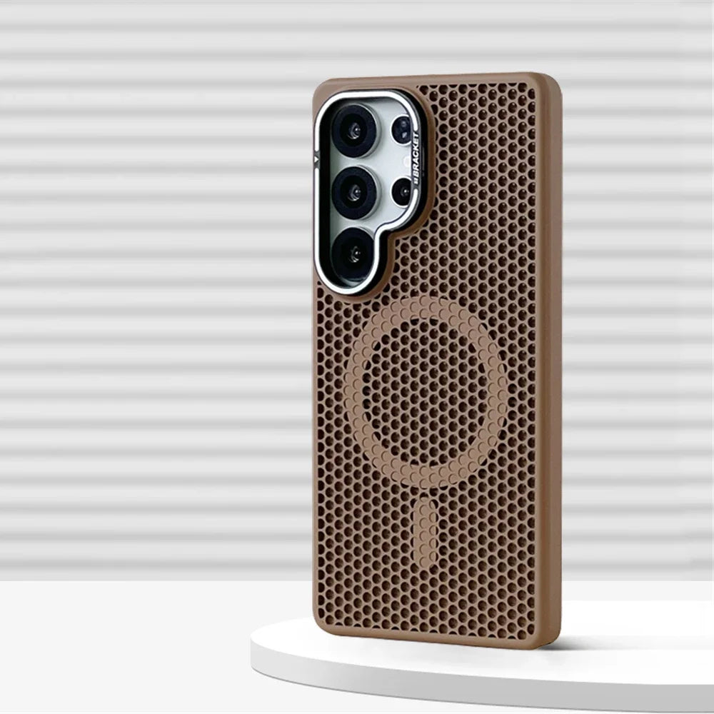 Honeycomb Mesh Cooling Magnetic Bumper Case for Samsung