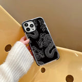 Full Screen Dragon Totem Black Snake Shockproof Case For iPhone
