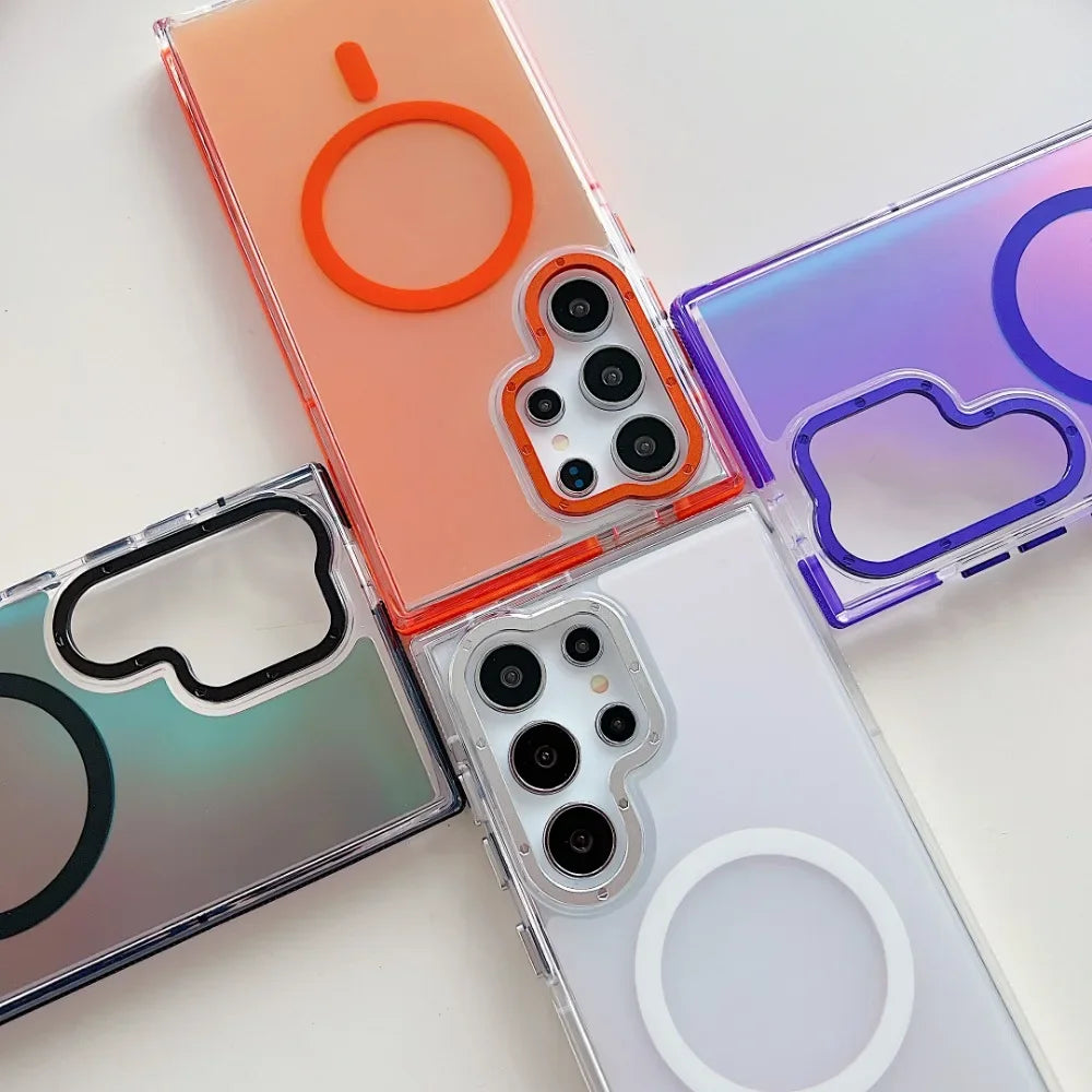 Metal Lens MagSafe Phone Case For Samsung