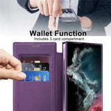 Flip leather business card slot for Samsung
