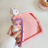Cartoon Horse Silicone swivel bracket Case For iPad