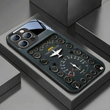 Retro Aviation Element Tempered Glass Phone Case For iPhone