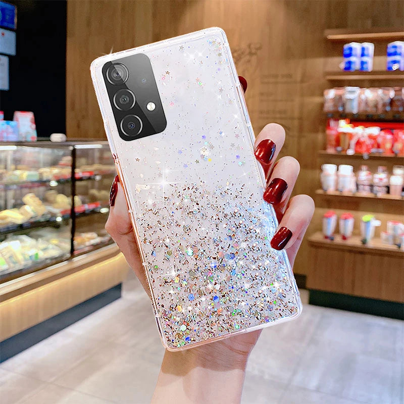 Starry Sky Clear Glitter Case For Samsung