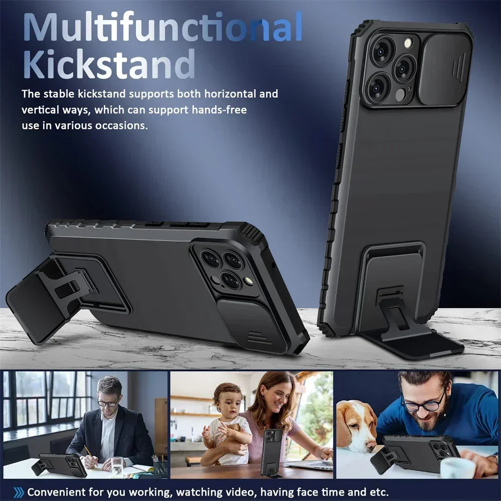 Shockproof Slide Camera Protection Magnetic Case For iPhone