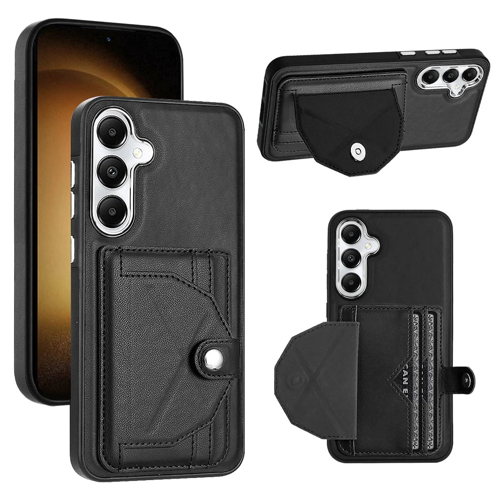 Fashion Leather Card Slots anti-fall Phone Cases For Samsung