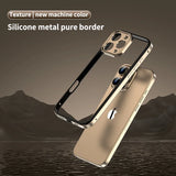 Camera Protection + Hybrid Silicone Frame Aluminum Metal Case For iPhone
