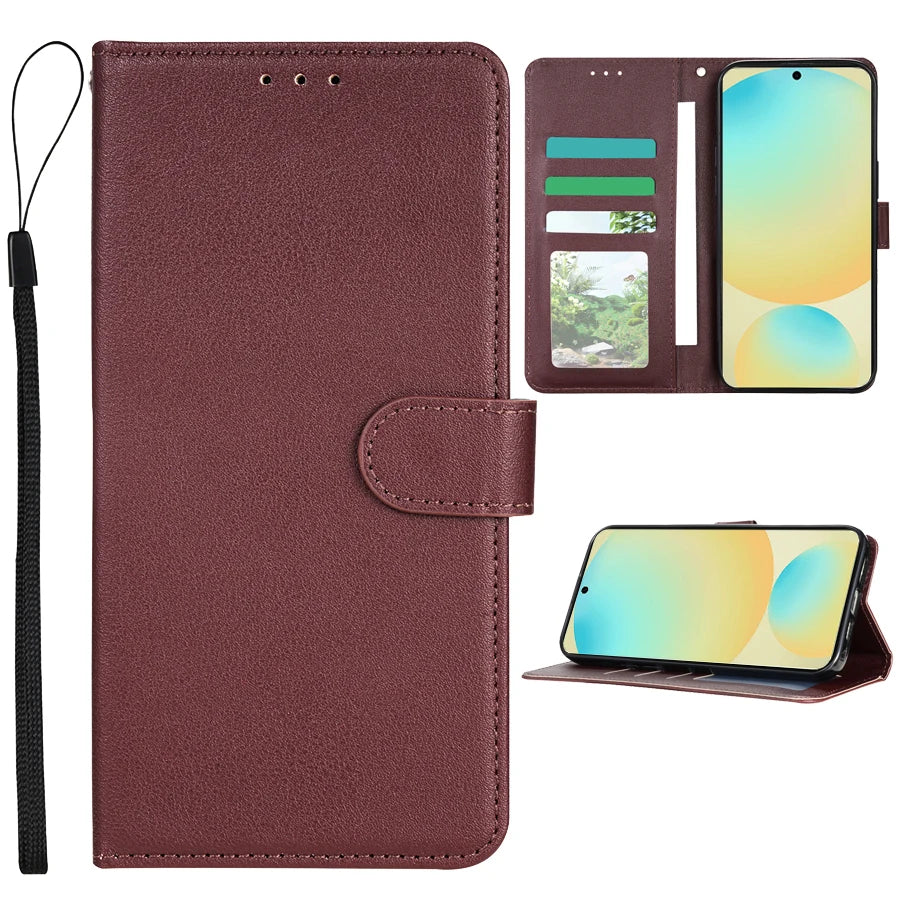 Wallet With Card Slot Magnetic Flip Leather Case For Samsung