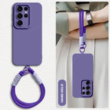 Wrist Strap Liquid Silicone Phone Case For Samsung