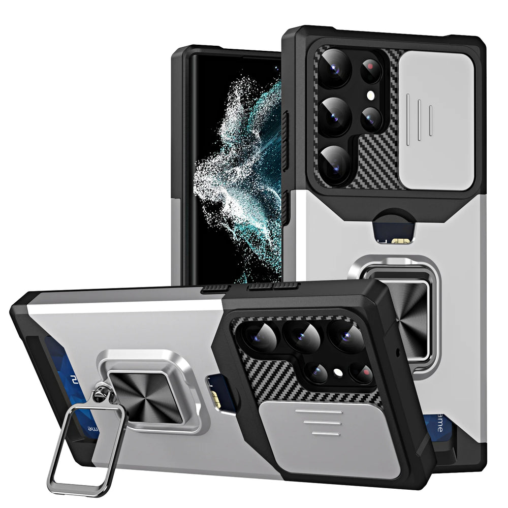 Wallet Ring Holder Armor Kickstand case Samsung