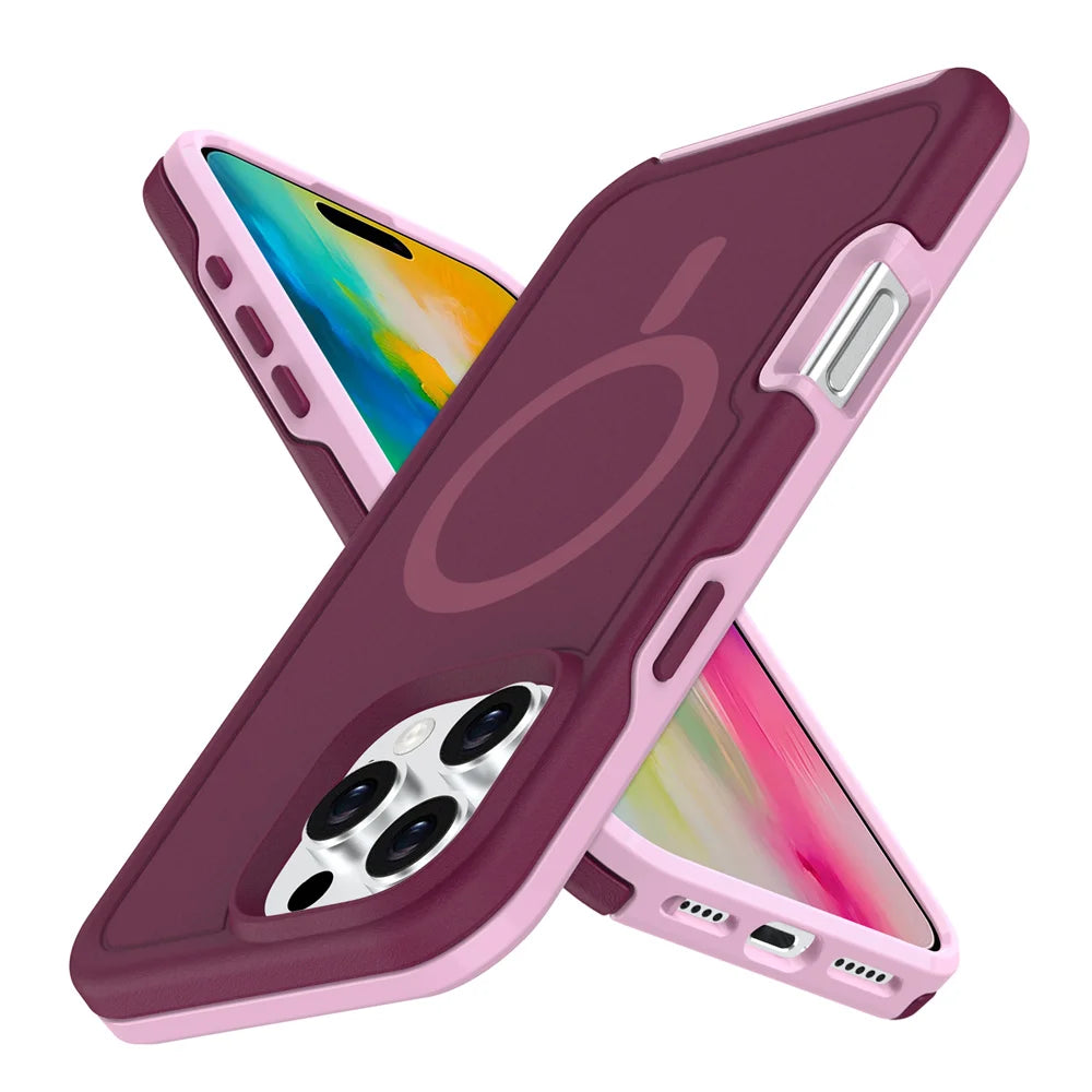 Dual Layer Protection Armour Magnetic Case For iPhone