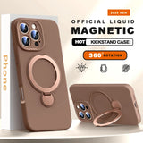 Liquid Silicone Magnetic Stand Phone Case For iPhone
