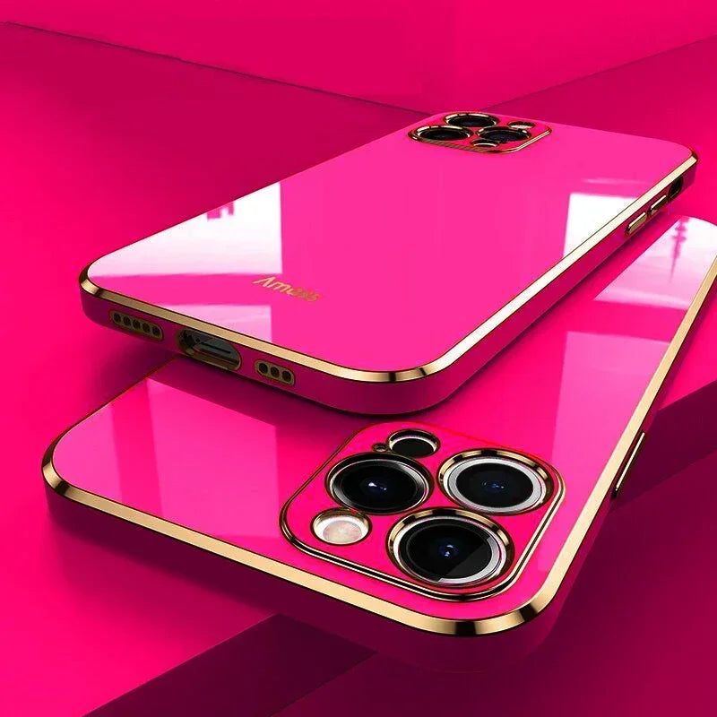 Luxury Plating Solid Color Silicone Soft Case For IPhone