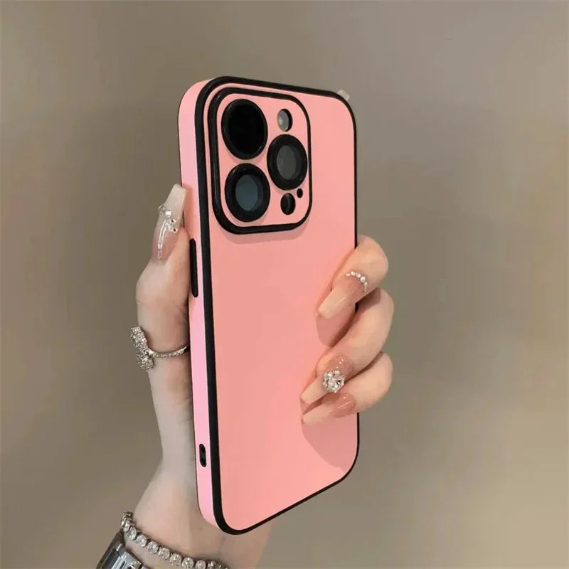 Luxury Leather Colorful & Soft Silicone Bumper Case for iPhone