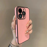 Luxury Leather Colorful & Soft Silicone Bumper Case for iPhone