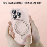 Liquid Silicone Magnetic Stand Phone Case For iPhone