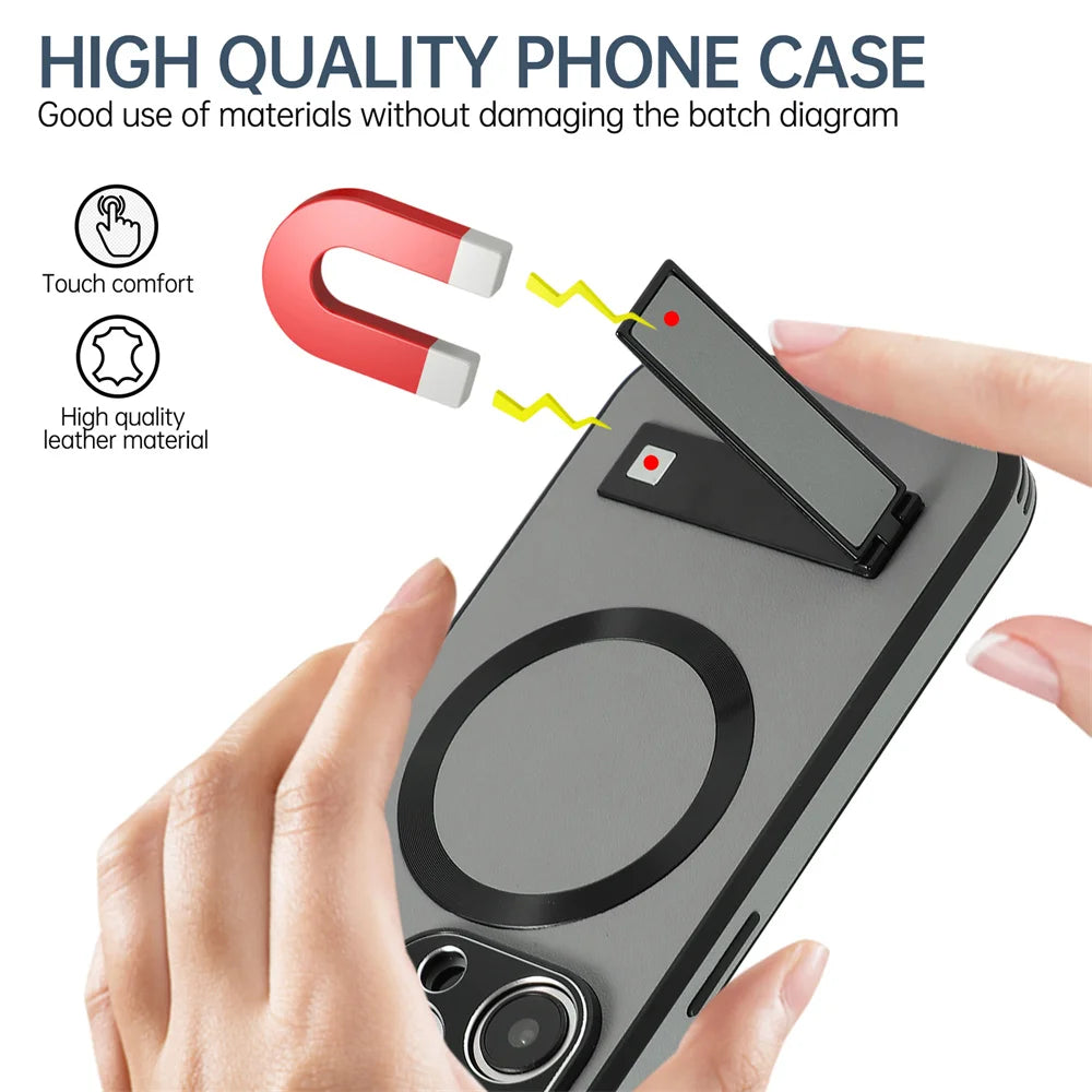 Luxury Magnetic Leather Stand Phone Case For iPhone