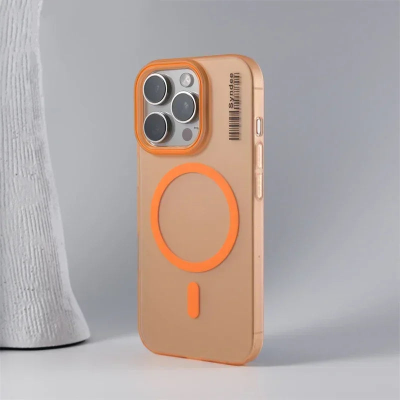Ultra Thin Frosted Barcode MagSafe Phone Case for iPhone