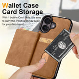 Business Flip Leather Built-in Magnetic Wallet Card Case for iPhone