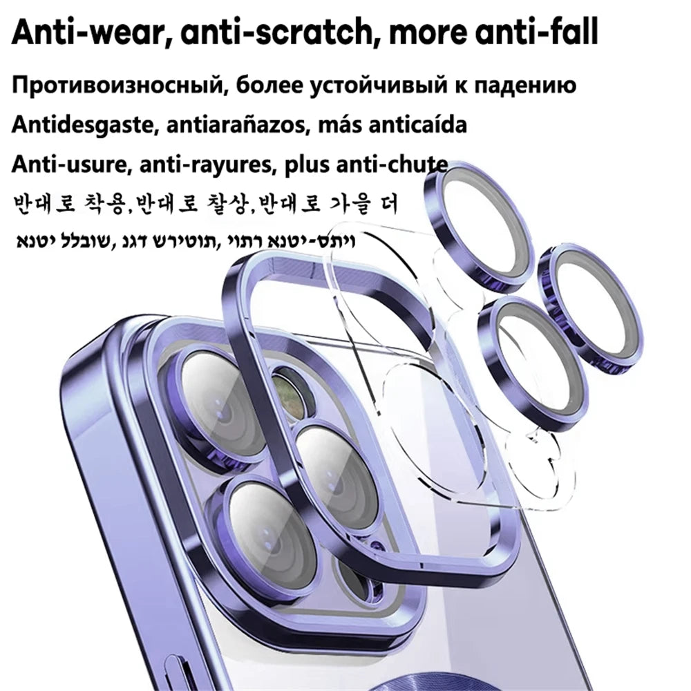 Luxury  Plating Clear Magnetic Case For Iphone