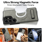 Stand Leather Bracket Magsafe Case for Samsung
