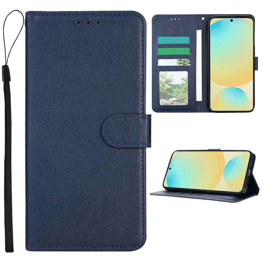 Wallet With Card Slot Magnetic Flip Leather Case For Samsung