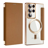 Flip leather business card slot for Samsung