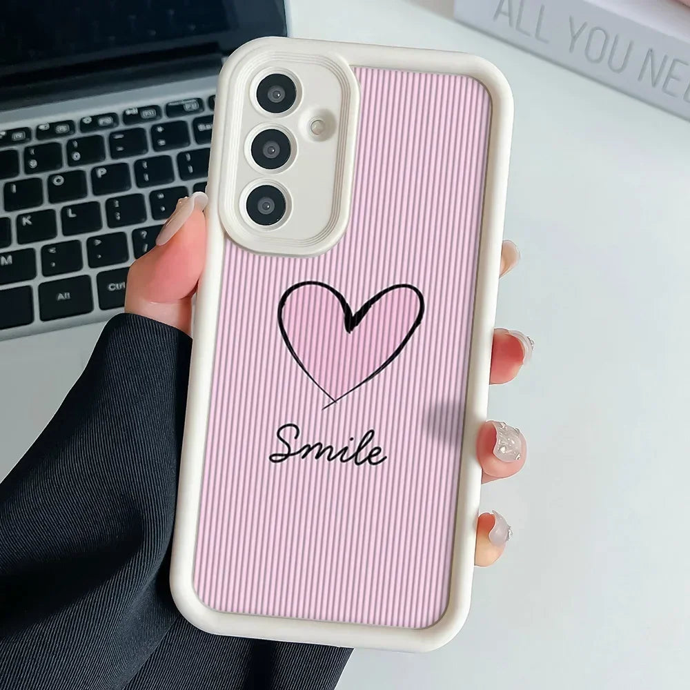 Love Heart Wrist Chain Lanyard Phone Case for Samsung