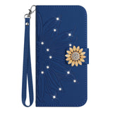Glitter Sunflower Leather Wallet Flip Case for Samsung