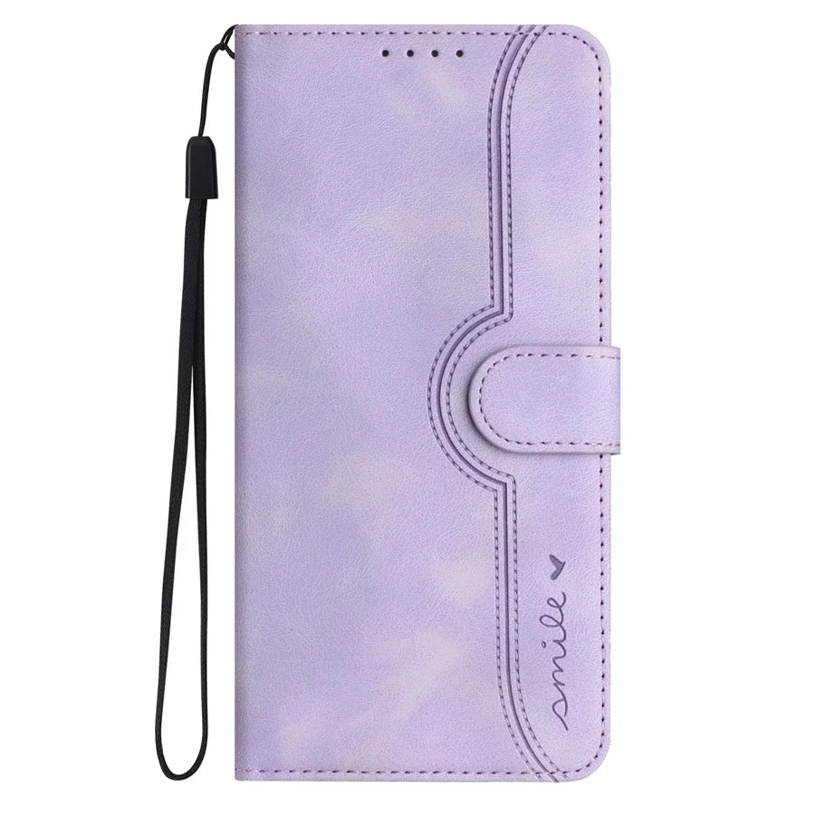 Wallet Kickstand Smile Flip Leather Case For iPhone