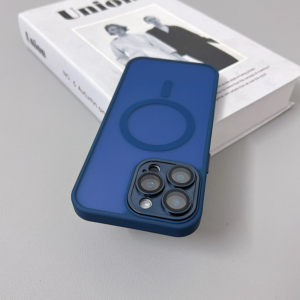 Magnetic Luxury Matte Translucent Armor Shockproof Case For iPhone