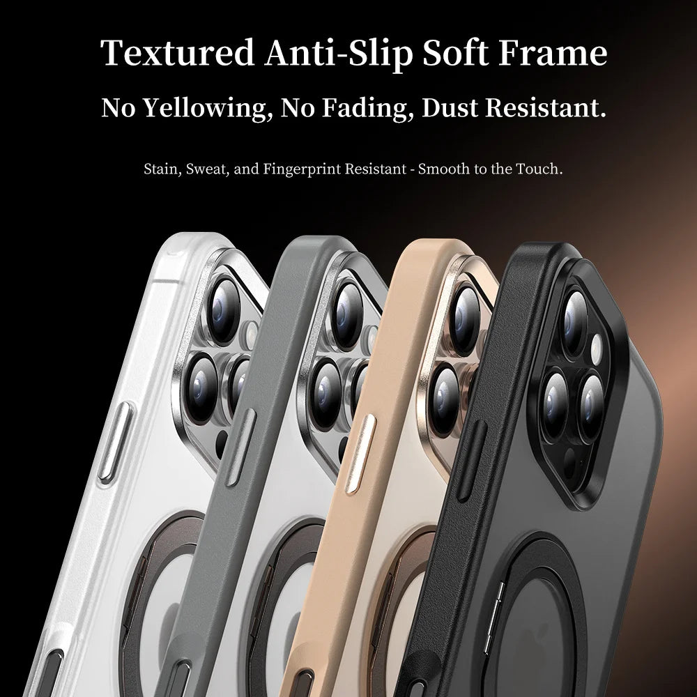 Rotating Magnetic Kickstand Stand Phone Case For iPhone