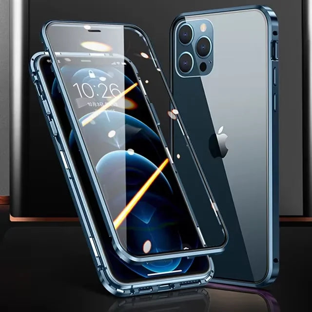Double-Sided Glass 360°Full Protection Metal Case For IPhone