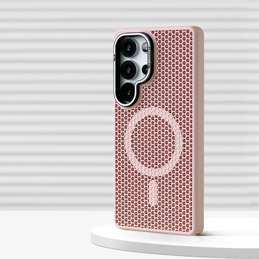 Honeycomb Mesh Cooling Magnetic Bumper Case for Samsung