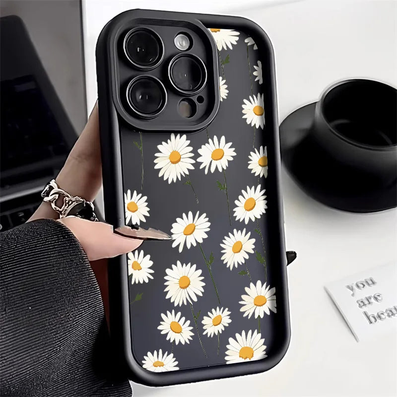 Daisy Flower Soft Silicone Shockproof Case For iPhone