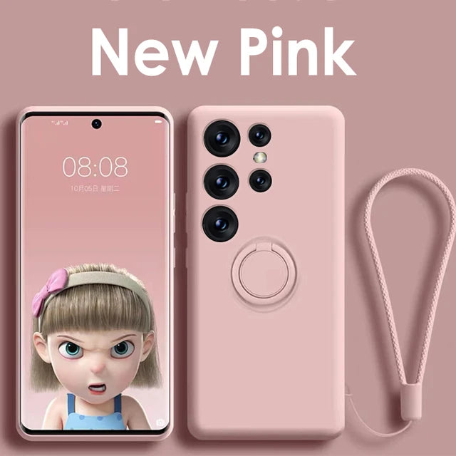 Liquid Silicone Magnetic Holder Case For Samsung