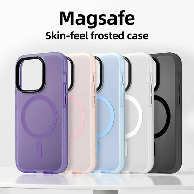 Luxury Matte Magnetic Translucent Soft Phone Case For iPhone