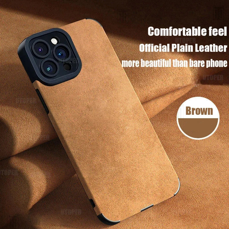 Business Suede Anti-slip Phone Case For iPhone