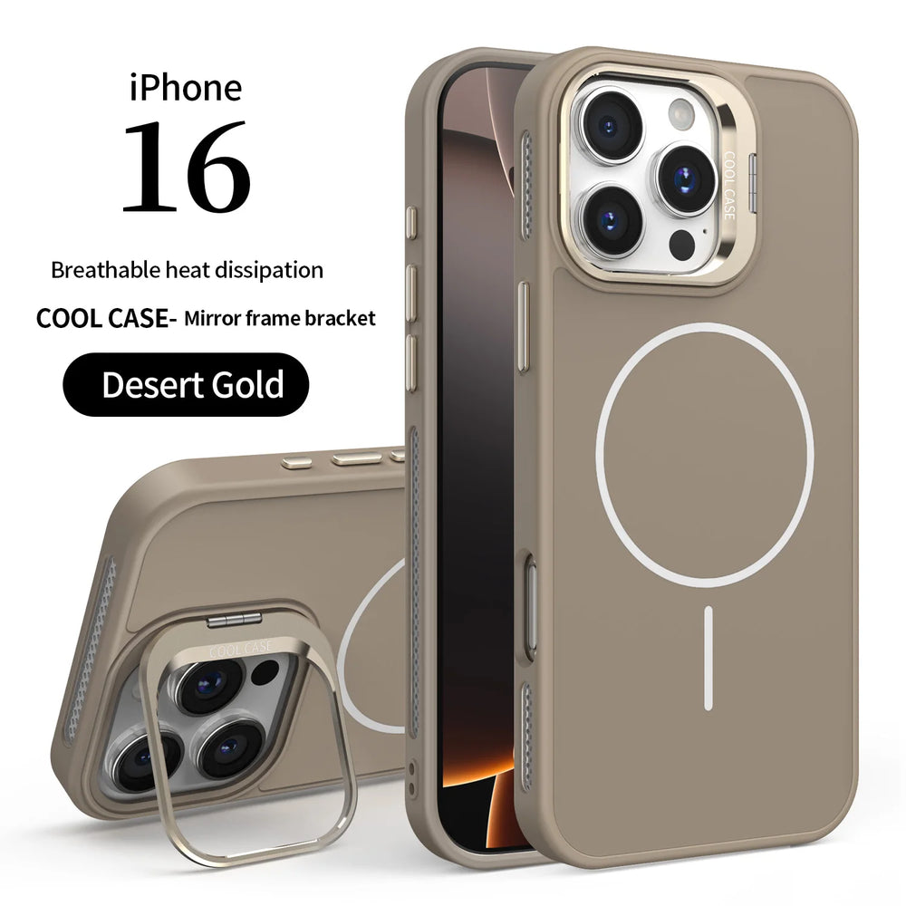 Magnetic Camera Stand Phone Case For iPhone