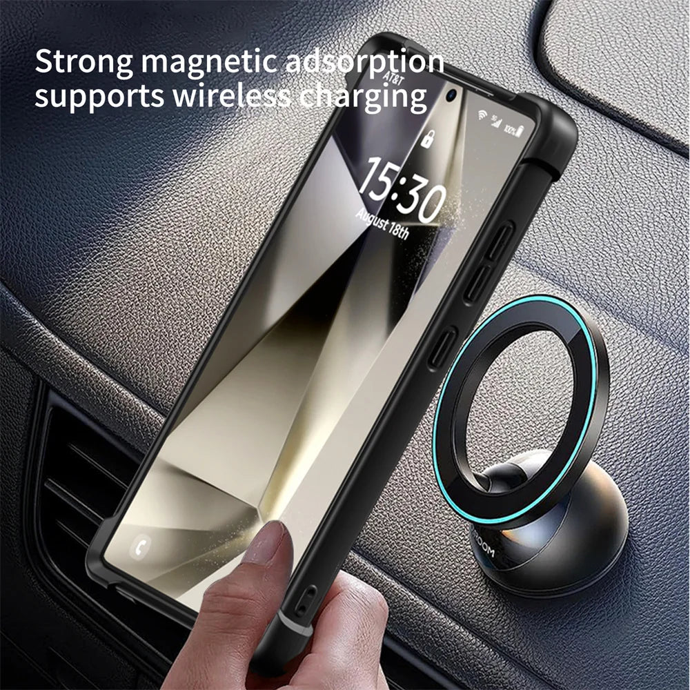 Military Armor Rotating Magnetic Stand Phone Case For Samsung