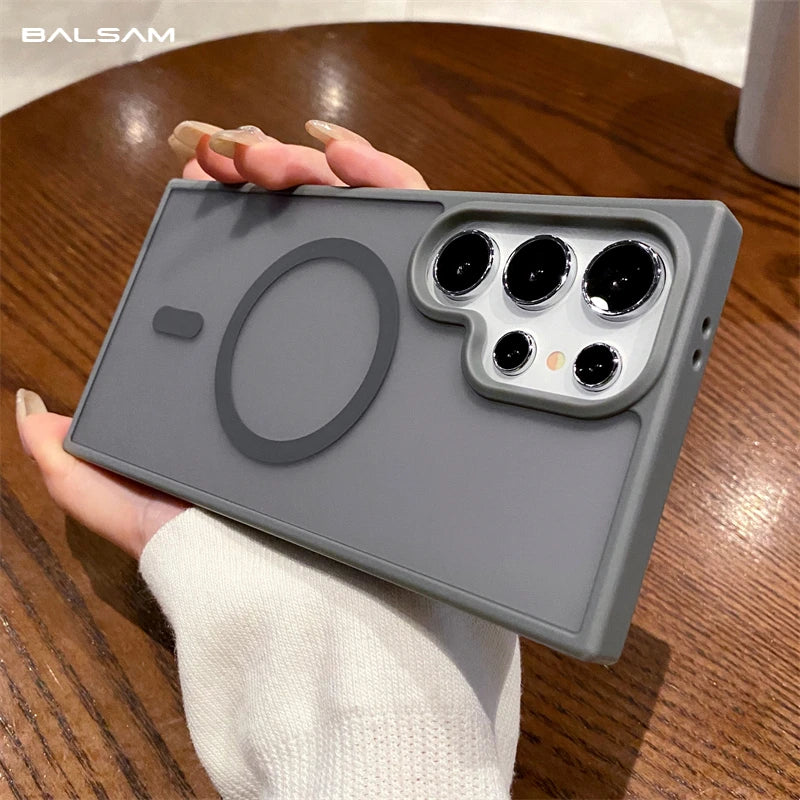 Matte Magnetic Clear Case For Samsung