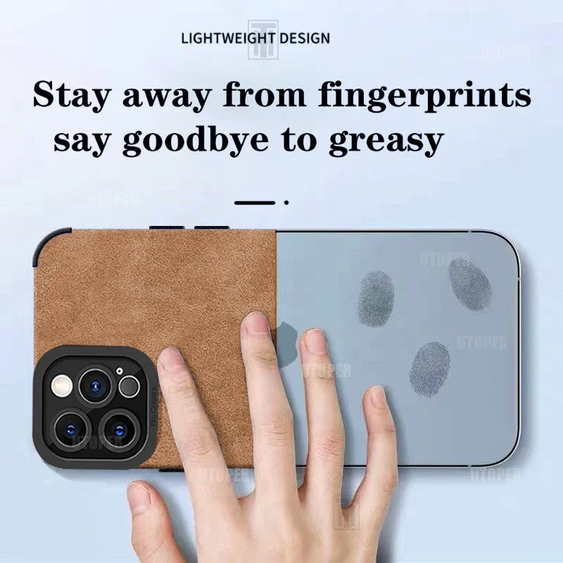 Business Suede Anti-slip Phone Case For iPhone
