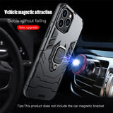 Magnetic Ring Stand Silicone Shockproof Case for iPhone