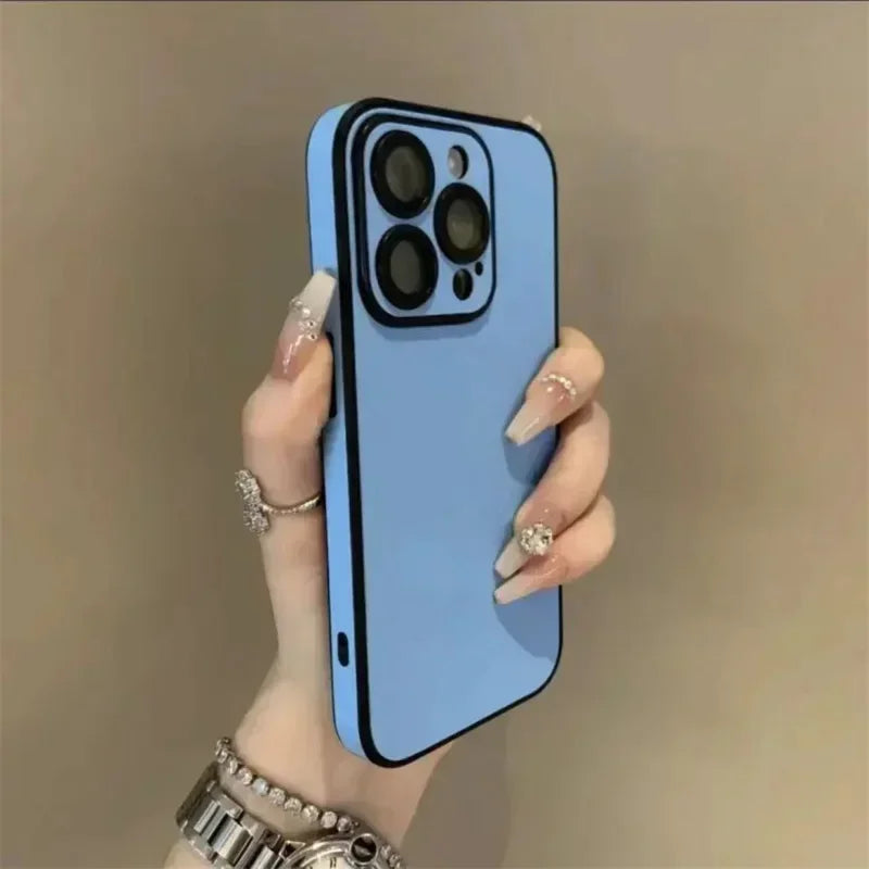 Luxury Leather Colorful & Soft Silicone Bumper Case for iPhone