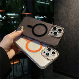 Luxury Magnetic Glitter Transparent Frame Phone Case For iPhone