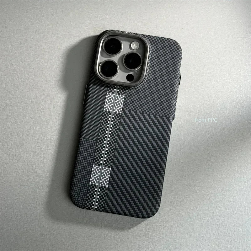 Carbon Fiber Abstract Geometric MagSafe Case For iPhone