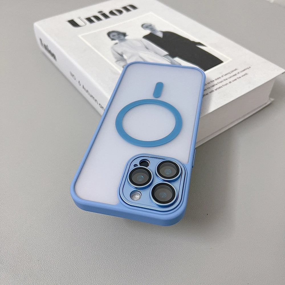 Magnetic Luxury Matte Translucent Armor Shockproof Case For iPhone